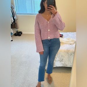 New, unworn soft and cozy cropped cardigan-sweater